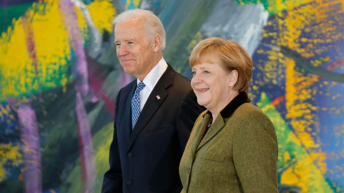 Joe Biden and Angela Merkel discuss Ukraine