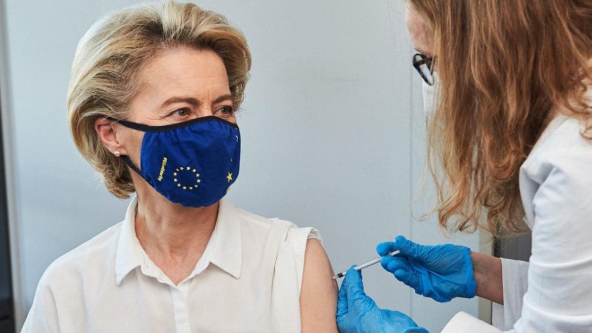 EU Commission President von der Leyen receives coronavirus vaccine