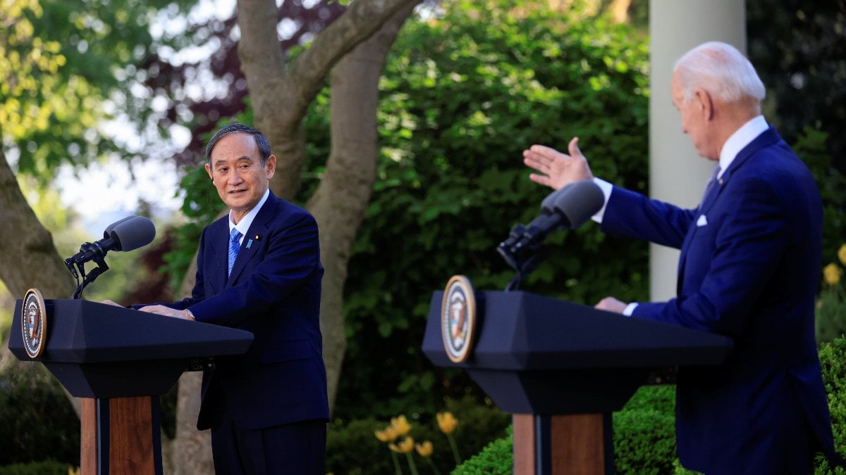 Biden had his first face-to-face meeting with Japanese Prime Minister Yoshihide