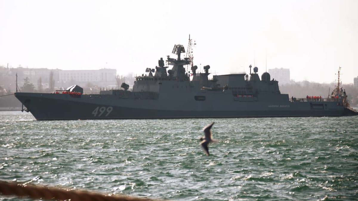 Exercise in the Black Sea from Russian warships