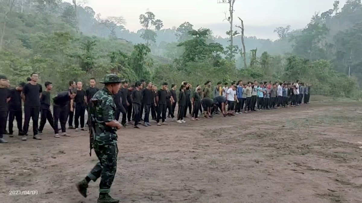 Myanmar protesters train against the putschist army