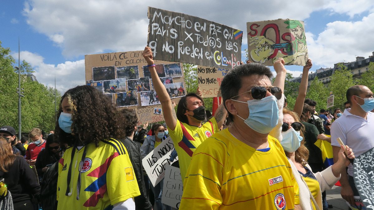 In France, support for tax reform protests in Colombia
