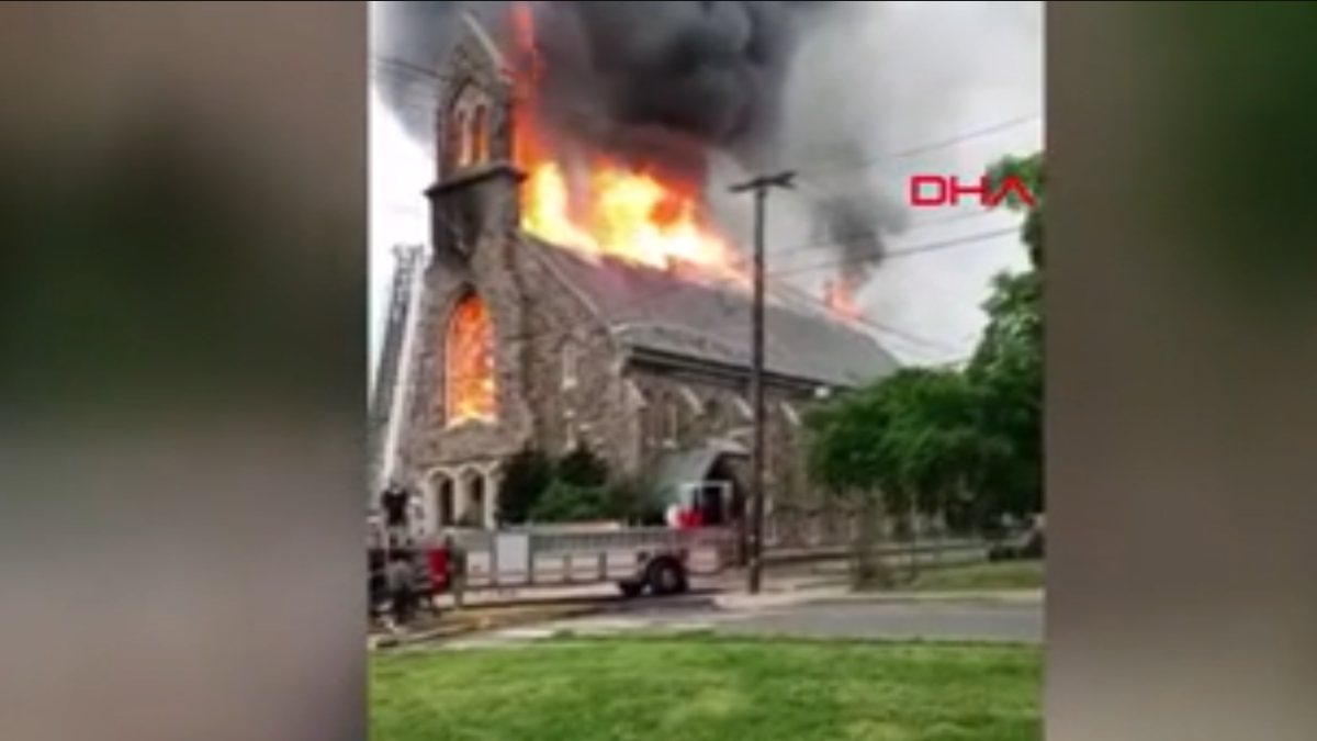 A fire broke out in a historic church in the USA