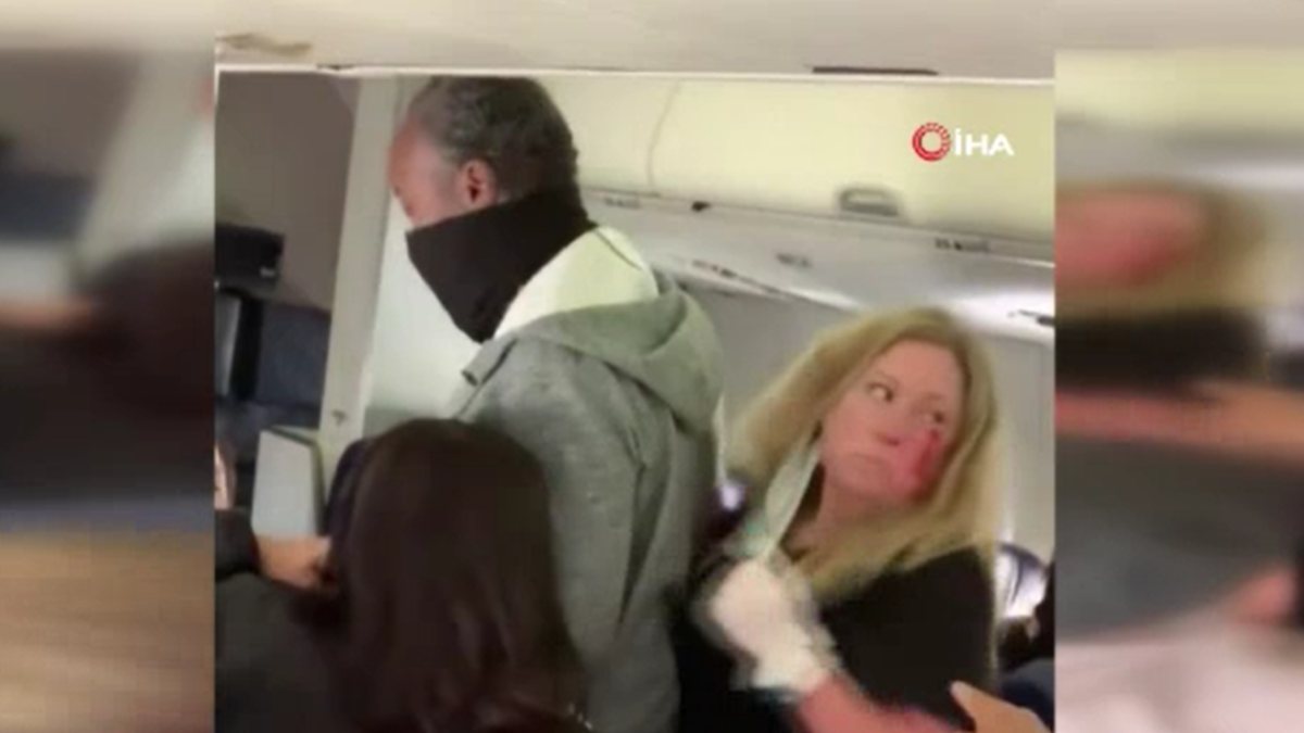 The cabin crew who warned the passenger on the US plane was beaten