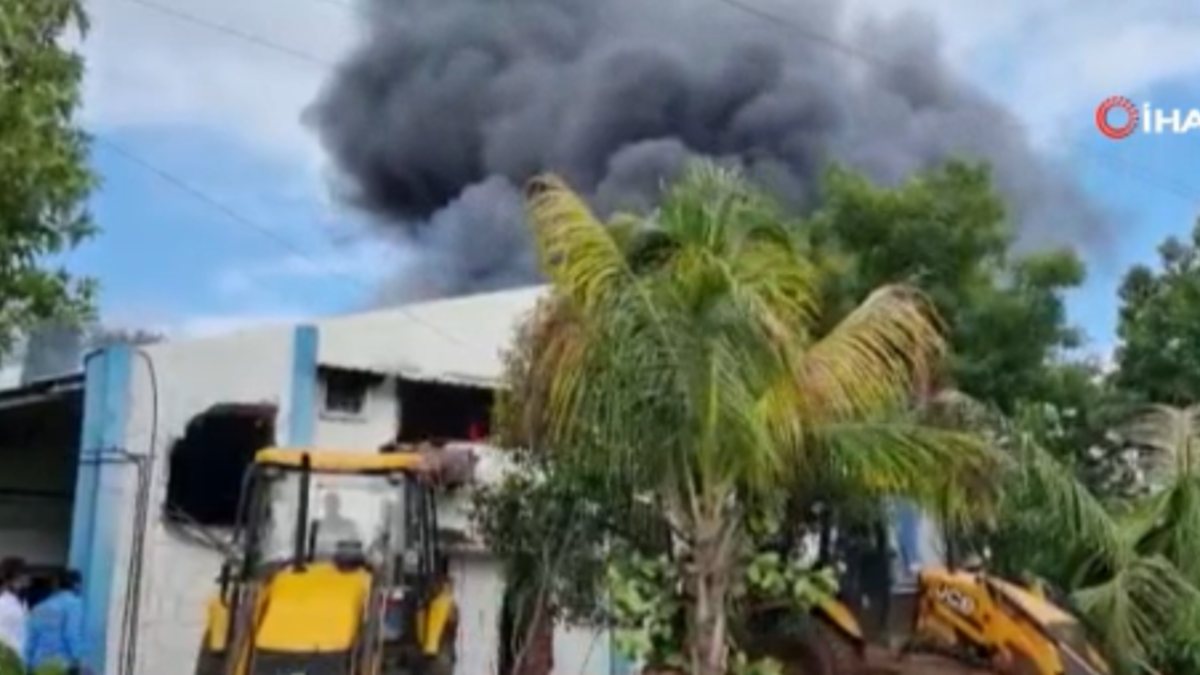 Fire at disinfectant factory in India