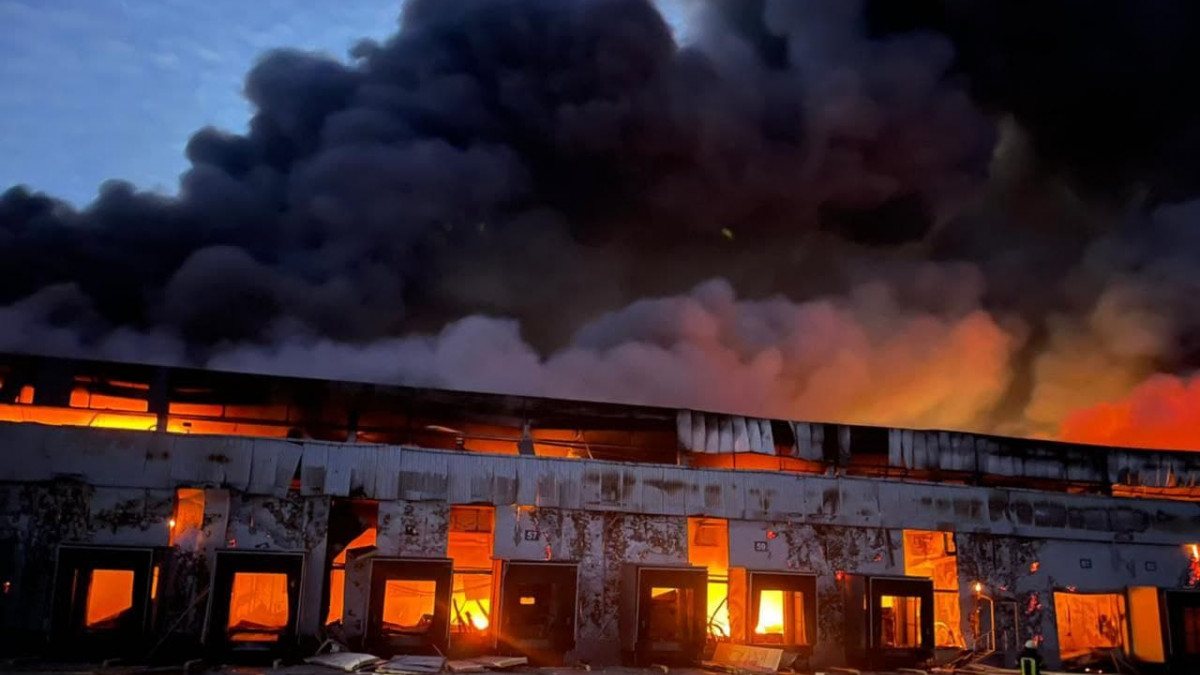 Frozen food warehouse in the Kyiv region, completely burned