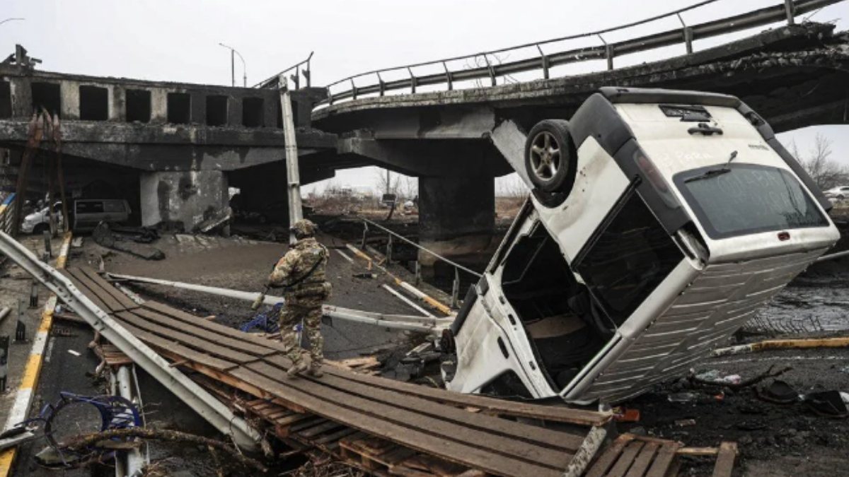 Traces of the war in Irpin, which the Ukrainian army took back