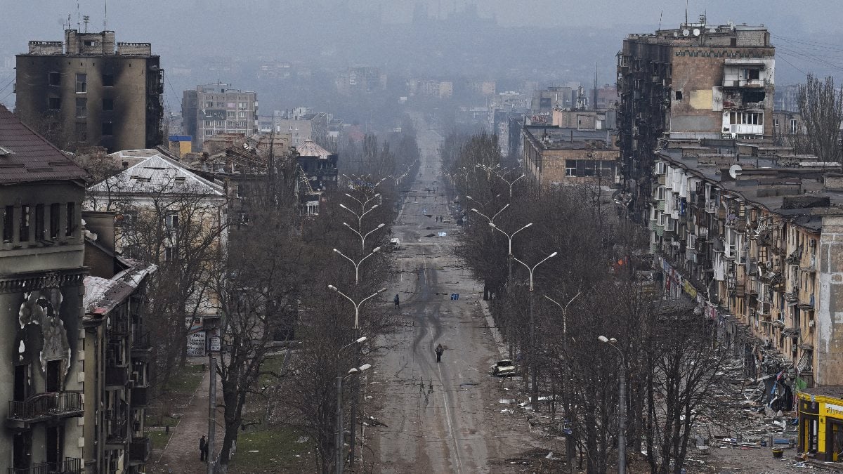 Aerial footage of the destruction in Mariupol, a Russian target