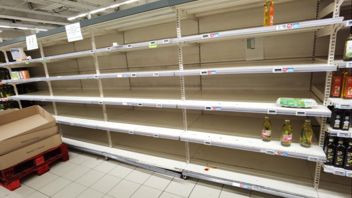 In France, the people started to stock up, the oil aisles of the markets were empty