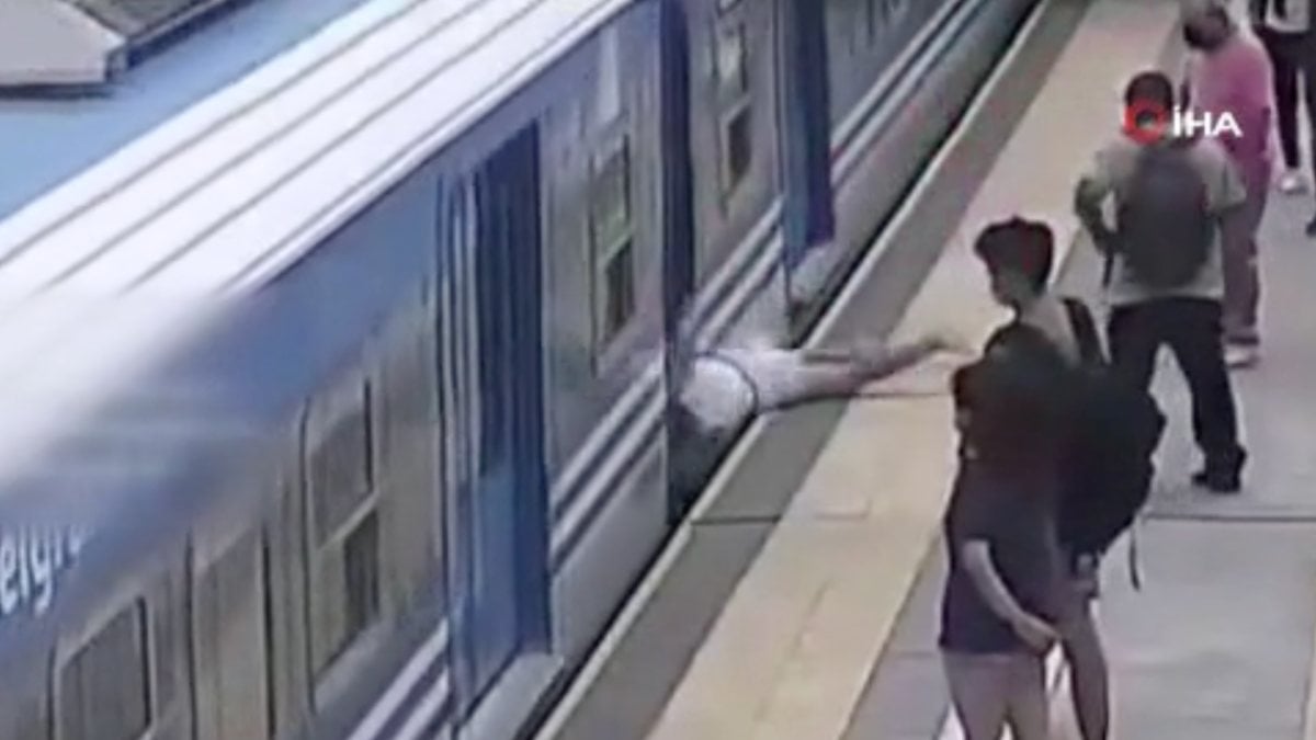 Miraculous escape of the woman who fell on the rails in Argentina