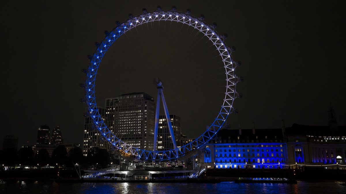 London Eye illuminated on Eid-al-Fitr