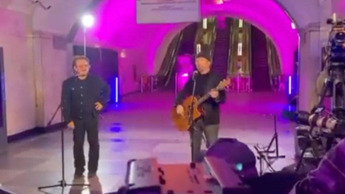 Morale concert by U2 music group in Kiev