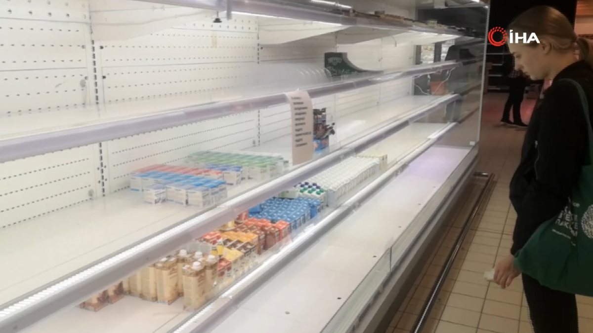 Market shelves are empty in Chernihiv, Ukraine