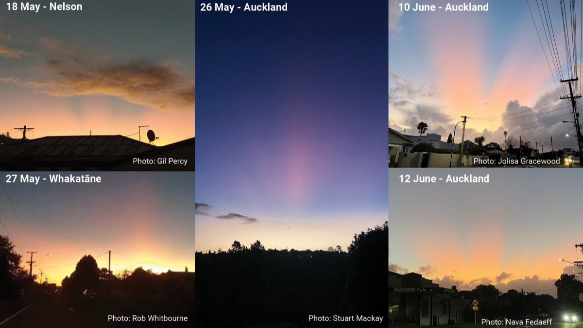 The reason for the sunset color in New Zealand is ‘volcano’