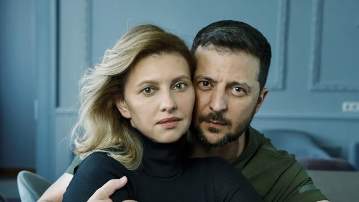 Zelensky posed for the magazine with his wife