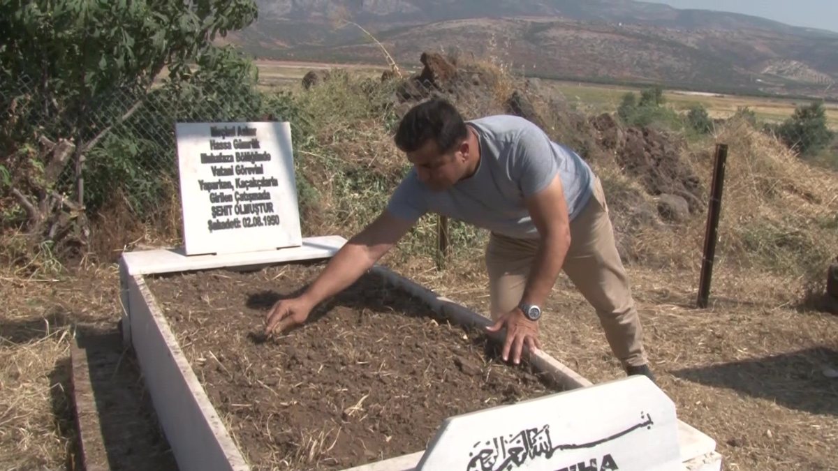 Hatay'da, meçhul şehit askere 72 yıl sonra mezar yaptırıldı