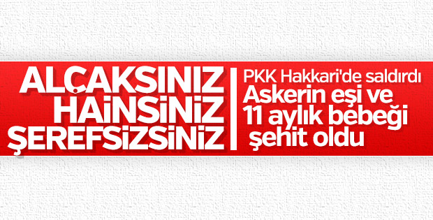 PKK'lı teröristleri asker eşiyle 11 aylık bebeğini şehit etti