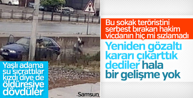 Evinin önünü temizleyen adama saldırı