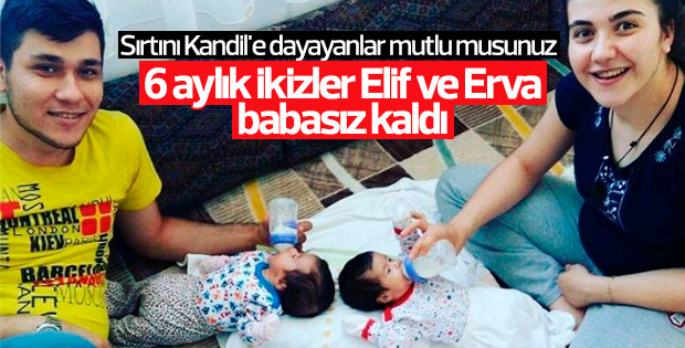 Şehidin 6 aylık ikizleri yetim kaldı