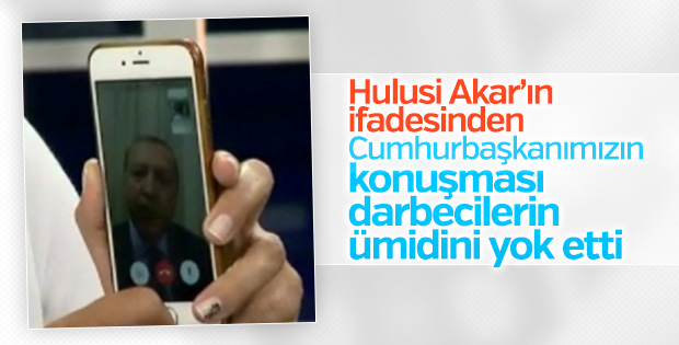 Hulusi Akar: Darbeciler Cumhurbaşkanımızın konuşmasıyla yıkıldı