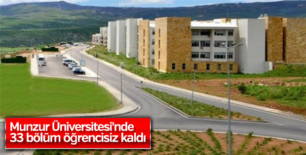 Munzur Üniversitesi'nde 33 bölümde öğrenci yok