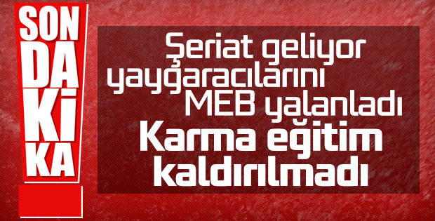 MEB'den karma eğitim açıklaması