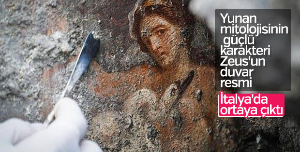 Zeus'un kuğu kılığında duvar resmi bulundu