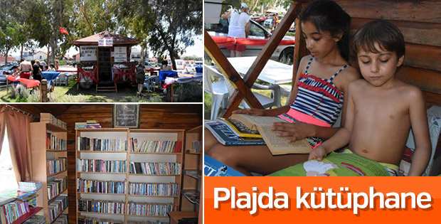 İzmir'de plaj kütüphanesi
