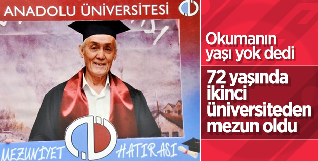 72 yaşında ikinci üniversiteyi bitirdi
