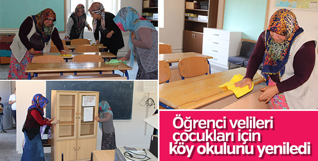 Çocukları için köy okulunu yenilediler
