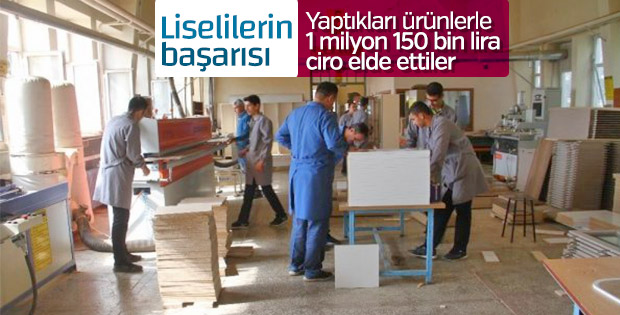 Öğrencilerin üretiminden 1 milyon 150 bin lira gelir