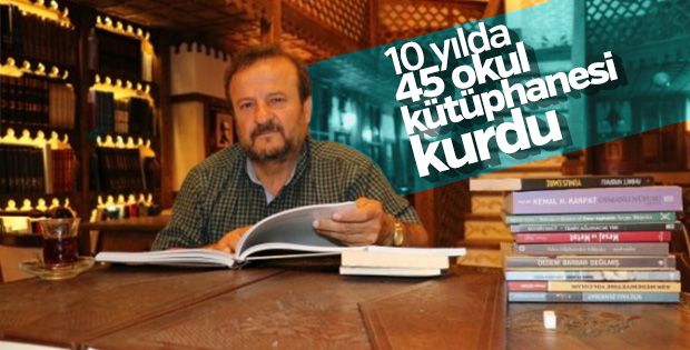 Kitapları olmayan okulları buldu, kütüphane kurdu