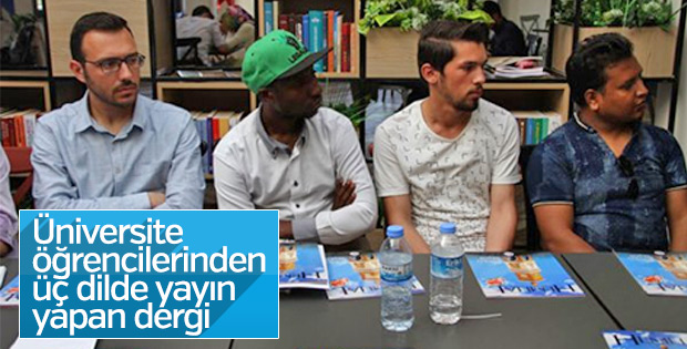 Öğrencilerden üç dilde yayın yapan dergi