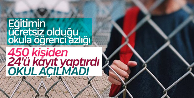 450 öğrenciden sadece 24'ü kayıt yaptırdı, okul açılmadı