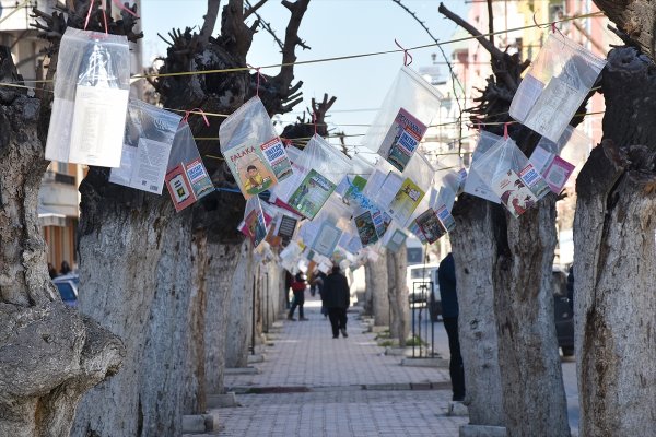 Manisa'da ağaçlar 'kitap' açtı