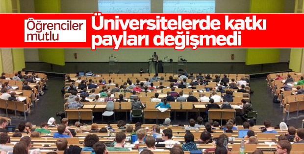 Yükseköğretim kurumları için katkı payları değişmedi