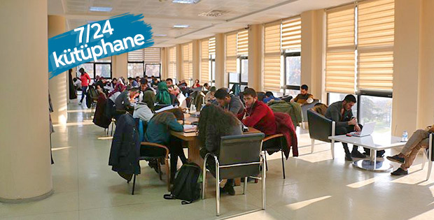 7 gün 24 saat hizmet veren kütüphaneye büyük ilgi