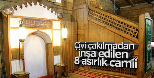 Çivi çakılmadan yapılan Göğceli Camii hala ayakta