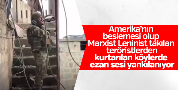 Teröristlerden temizlenen köylerde ezan okunuyor
