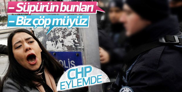 Meclis önünde arbede