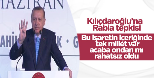 Erdoğan'dan Kılıçdaroğlu'na Rabia tepkisi