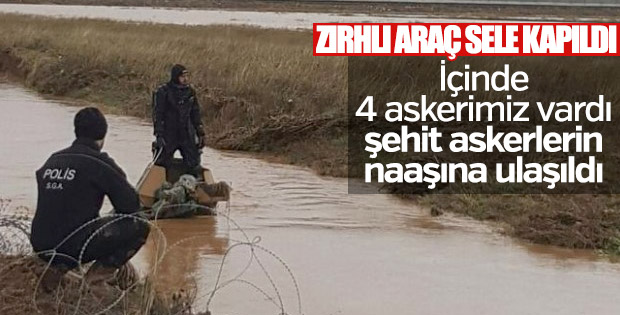 Akçakale'de zırhlı araç sele kapıldı