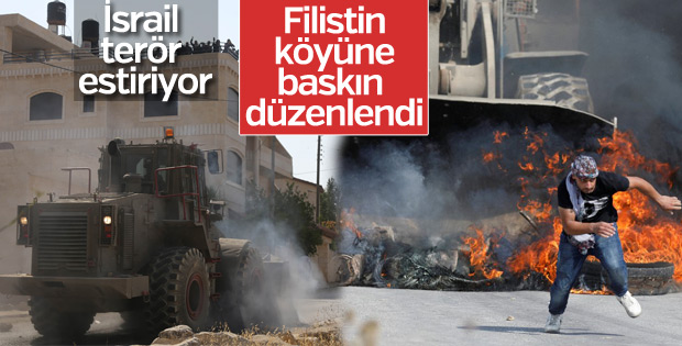 İsrail polisinden Filistinlinin köyüne baskın