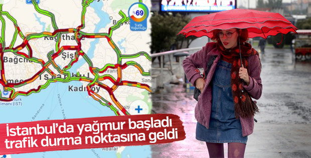 İstanbul'da yağmur etkisini göstermeye başladı
