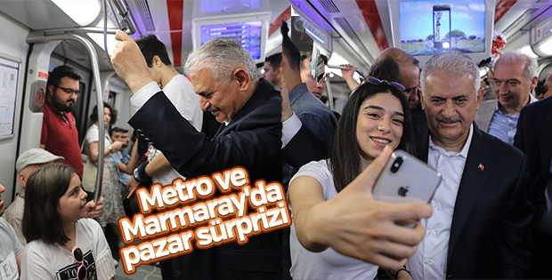 Başbakan, metro ve Marmaray'ı kullandı