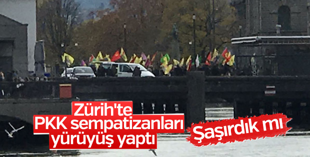PKK yandaşlarından Zürih'te yürüyüş