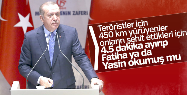 Erdoğan'dan adalet yürüyüşü tepkisi