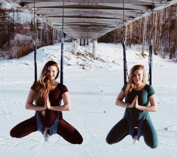 Sibirya'da eksi 41 derecede ekstremal yoga