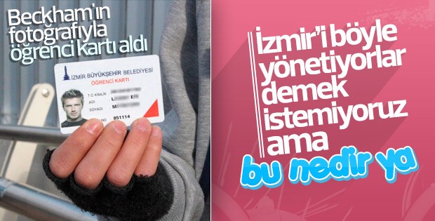 Beckham'ın fotoğrafıyla öğrenci kartı aldı