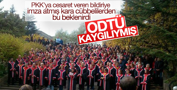 ODTÜ'lü akademisyenlerden cübbeli protesto